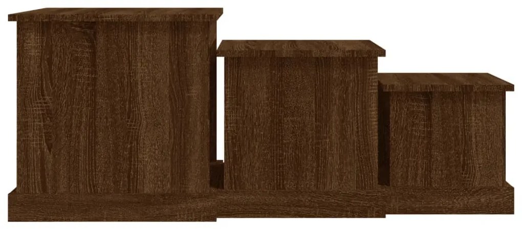 vidaXL Τραπεζάκια Σαλονιού 3 τεμ Brown Oak Επεξ. Ξύλο