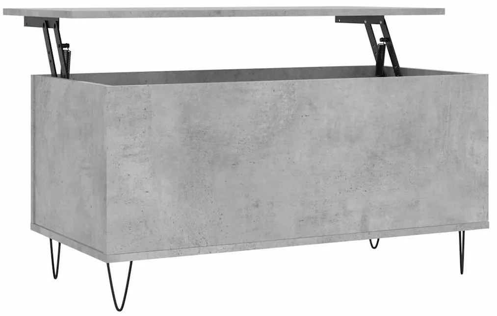 vidaXL Τραπεζάκι Σαλονιού Γκρι Σκυροδ. 90x44,5x45 εκ. Επεξεργ. Ξύλο
