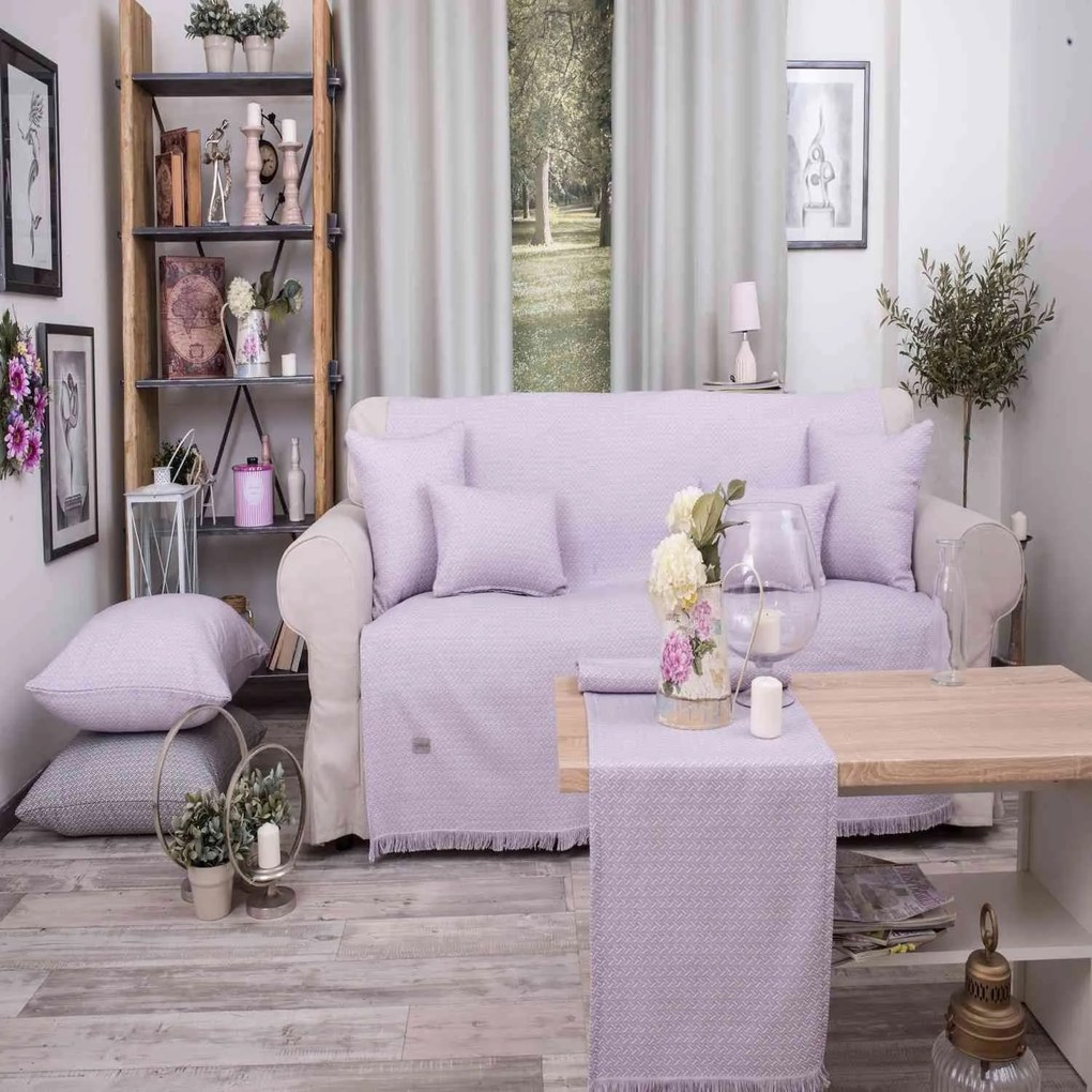 Διακοσμητική Μαξιλαροθήκη Galia 07 Lila Teoran 45X45 Cotton-Polyester