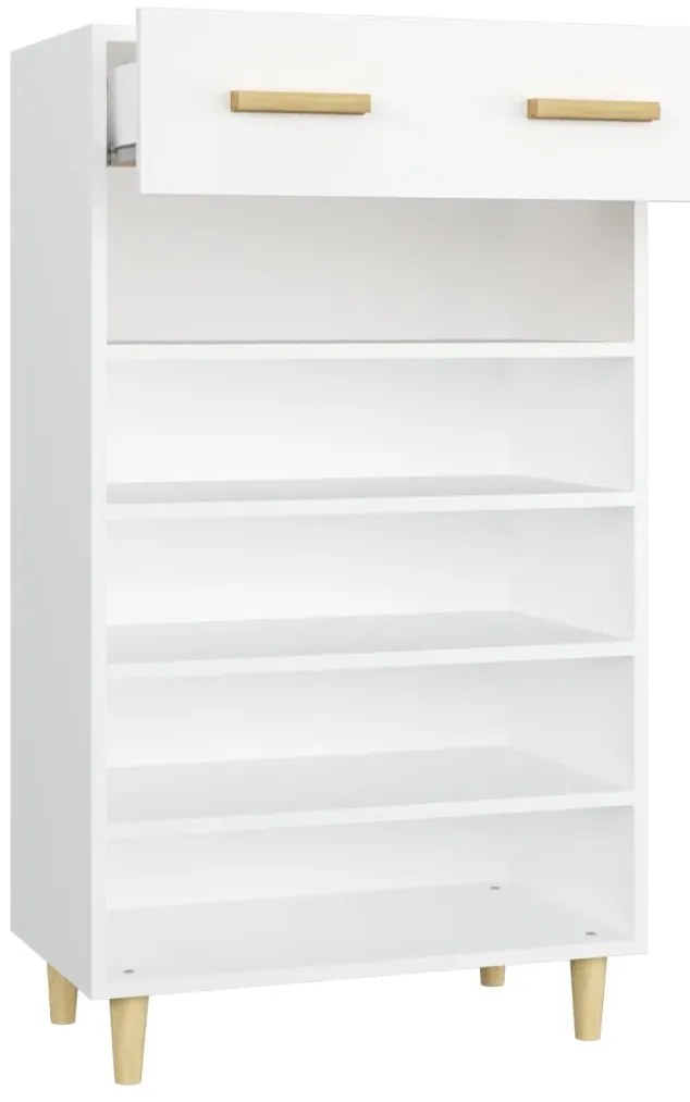vidaXL Παπουτσοθήκη Λευκή 60 x 35 x 105 εκ. από Επεξεργασμένο Ξύλο