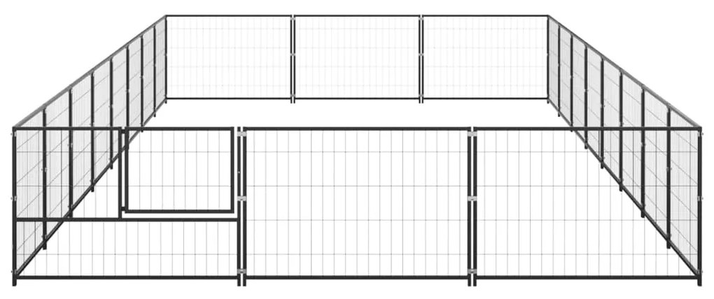 vidaXL Σπιτάκι Σκύλου Μαύρο 24 μ² Ατσάλινο