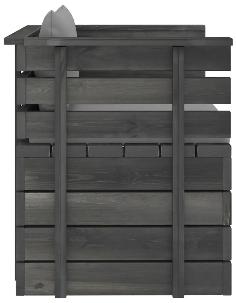 vidaXL Πολυθρόνα Κήπου από Ξύλο Πεύκου με Μαξιλάρια