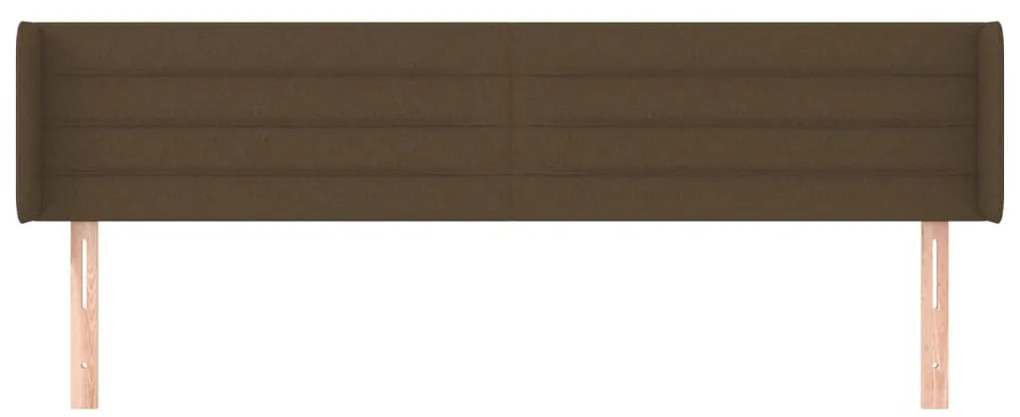 vidaXL Κεφαλάρι με Πτερύγια Σκούρο Καφέ 203x16x78/88 εκ. Υφασμάτινο