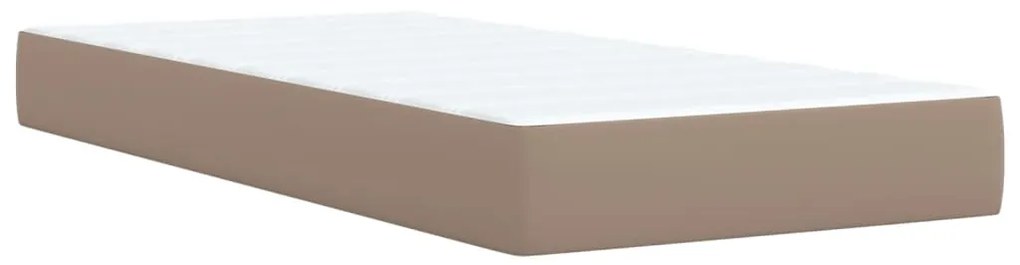 vidaXL Κρεβάτι Boxspring με Στρώμα Καπουτσίνο 100x200εκ.από Συνθ.Δέρμα