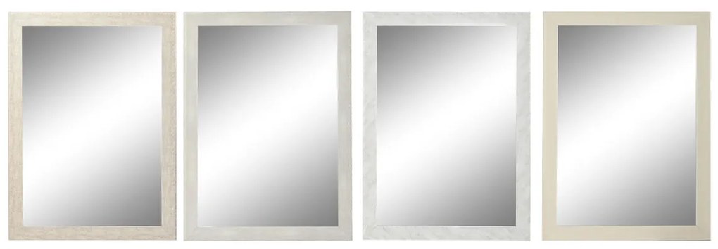 Τοίχο καθρέφτη DKD Home Decor Ελεφαντόδοντο 70 x 2 x 97 cm (4 Μονάδες)
