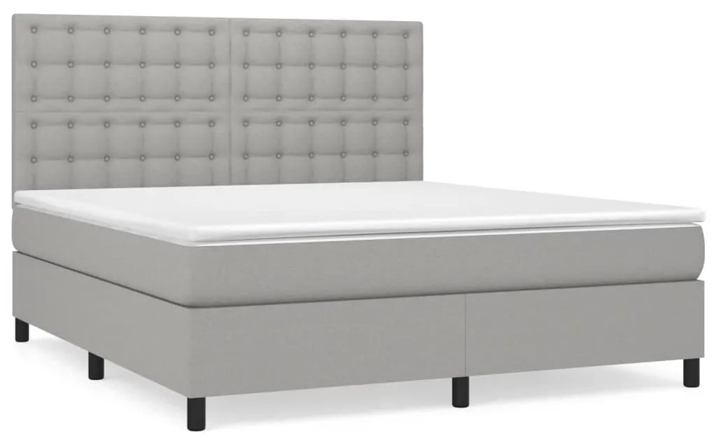 ΚΡΕΒΑΤΙ BOXSPRING ΜΕ ΣΤΡΩΜΑ ΑΝΟΙΧΤΟ ΓΚΡΙ 180X200 ΕΚ. ΥΦΑΣΜΑΤΙΝΟ 3142113