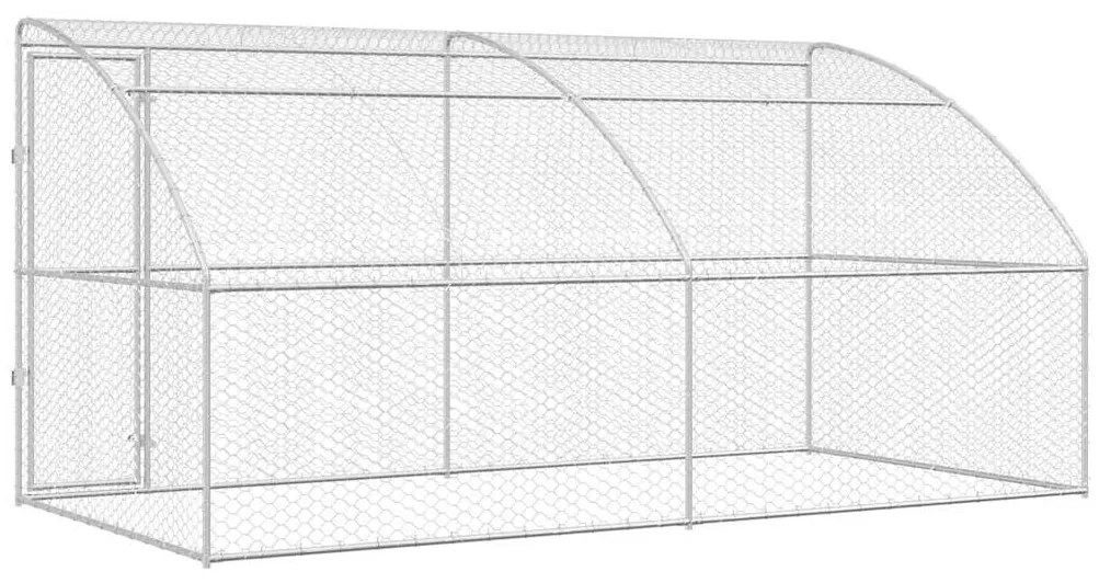 vidaXL Κλουβί Σκύλου με αποθήκευση 2 pcs Ασημί 4 x 2 x 2 m Ατσάλι