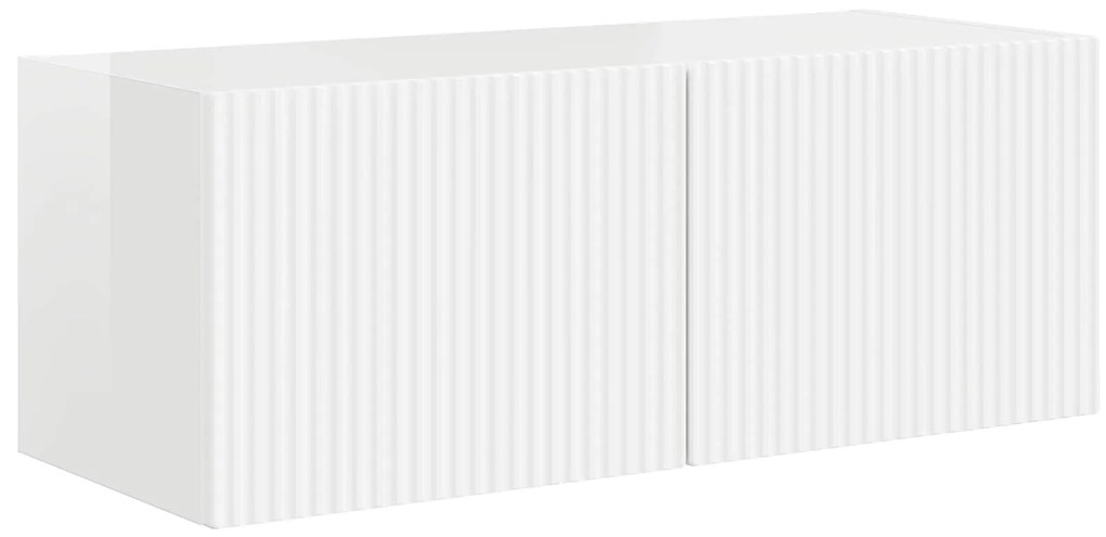 vidaXL Σετ επίπλου τηλεόρασης Επιτοίχιο 3 pcs Υψηλής γυαλάδας λευκό