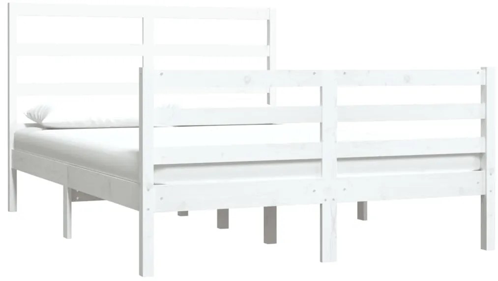 vidaXL Πλαίσιο Κρεβατιού Λευκό 120x190 εκ Μασίφ Πεύκο Small Double