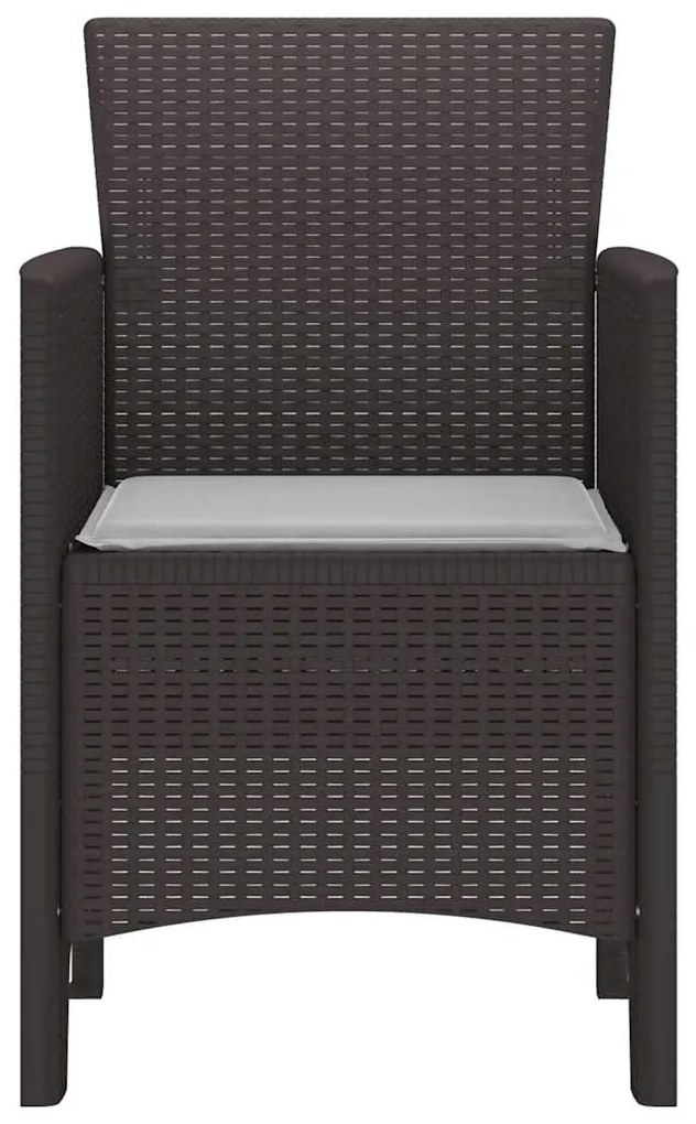 vidaXL Καρέκλες Κήπου 4 pcs Καφέ 53 x 49 x 85 εκ. Πλαστικό
