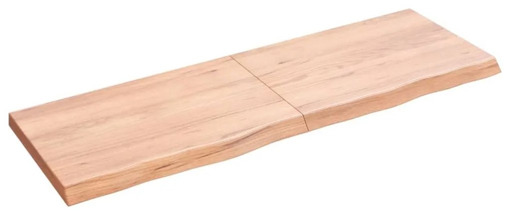 Ράφι Τοίχου Ανοιχτό Καφέ 120x40x(2-4)εκ. Επεξ. Μασίφ Ξύλο Δρυός 363694