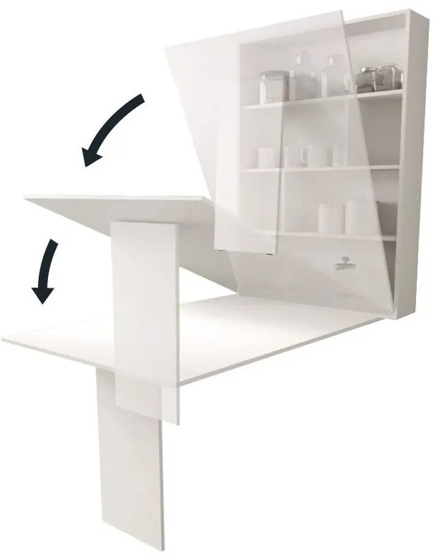 Τραπέζι Hartford 428, Άσπρο, 73x80x130cm, 39 kg, Πλαστικοποιημένη μοριοσανίδα | Epipla1.gr