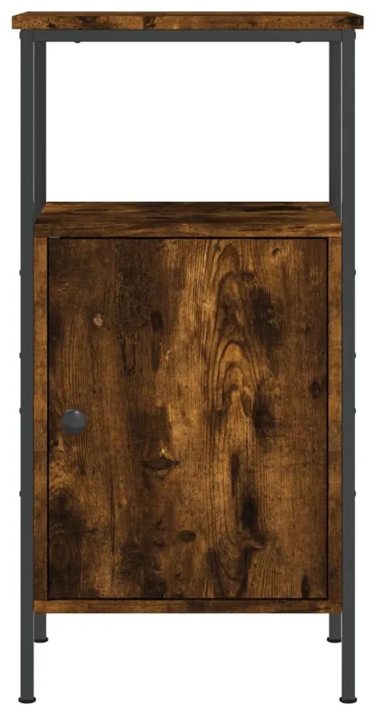 vidaXL Κομοδίνα 2 τεμ. Καπνιστή Δρυς 41 x 31 x 80 εκ. Επεξεργ. Ξύλο