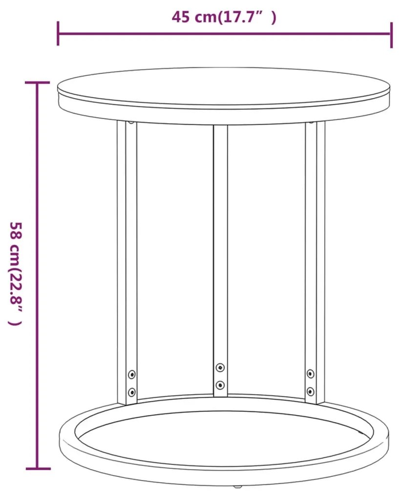 vidaXL Τραπέζι Βοηθητικό Χρυσό / Μαύρο 45 εκ. από Ψημένο Γυαλί