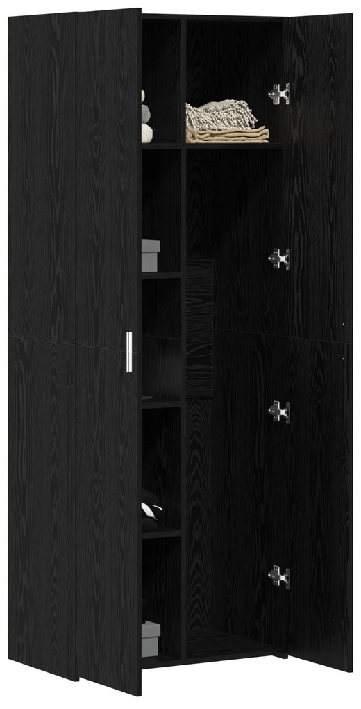 vidaXL Υψηλό Γραφείο Μαύρης Βελανιδιάς 70x42.5x185 εκ. Επεξεργασμένο Ξύλο