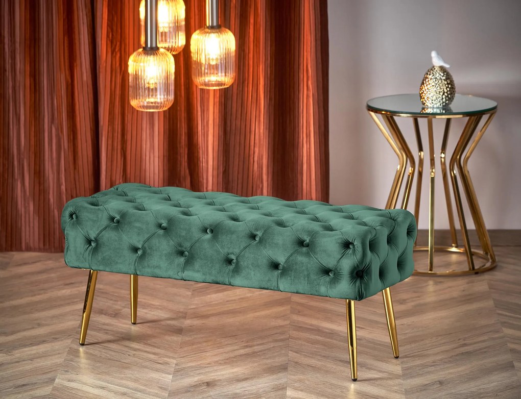 ATHENA bench color: dark green / gold DIOMMI V-CH-ATHENA-C.ZIELONY