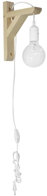 Απλίκα Τοίχου Με Φις Πρίζας Heronia Fis 31-1098 White