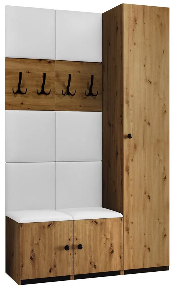 Σετ διαδρόμου Hartford E102, 57 kg, Οικολογικό δέρμα, Πλαστικοποιημένη μοριοσανίδα, Εντοιχισμένη, Τοίχου | Epipla1.gr