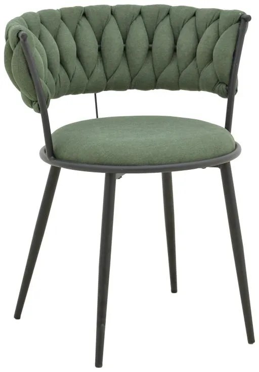 Καρέκλα Πολυθρόνα Alkia I ύφασμα σε χακί απόχρωση- πόδι μαύρο μέταλλο 57x58.5x72εκ 2αδα 52x58.5x72 εκ.