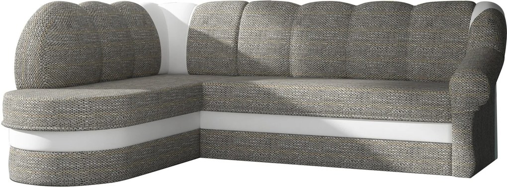 Γωνιακός καναπές Bean-Αριστερή-Γκρι - Λευκό - 250.00Χ180.00Χ85.00cm
