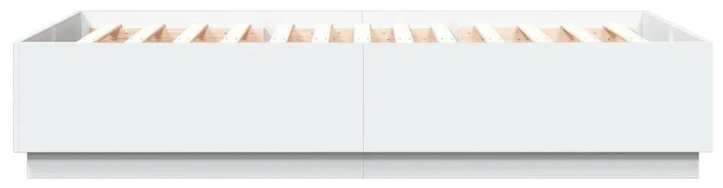 Πλαίσιο Κρεβατιού με Φώτα LED Λευκό 120x200 εκ.Επεξ. Ξύλο - Λευκό