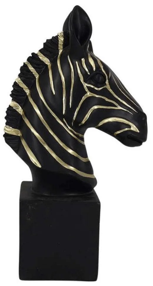 Διακοσμητικό Επιτραπέζιο Zebra 253-223-502 12,2x22x40,5cm Black-Gold Polyresin