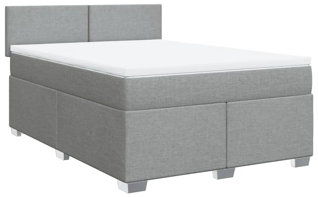 ΚΡΕΒΑΤΙ BOXSPRING ΜΕ ΣΤΡΩΜΑ ΑΝΟΙΧΤΟ ΓΚΡΙ 140X200 ΕΚ. ΥΦΑΣΜΑΤΙΝΟ 3285904