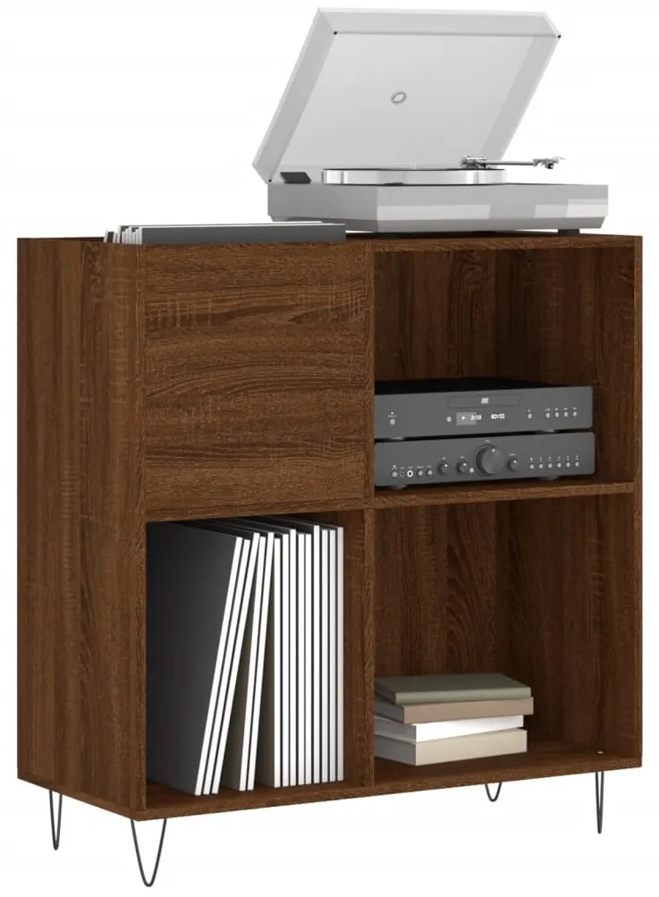 vidaXL Δισκοθήκη Καφέ Δρυς 84,5 x 38 x 89 εκ. από Επεξεργασμένο Ξύλο