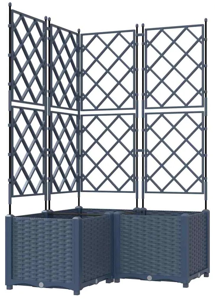 vidaXL Κηποτινάκι με Τρέλα 3 pcs Γκρι 80 x 80 x 143 εκ. PP