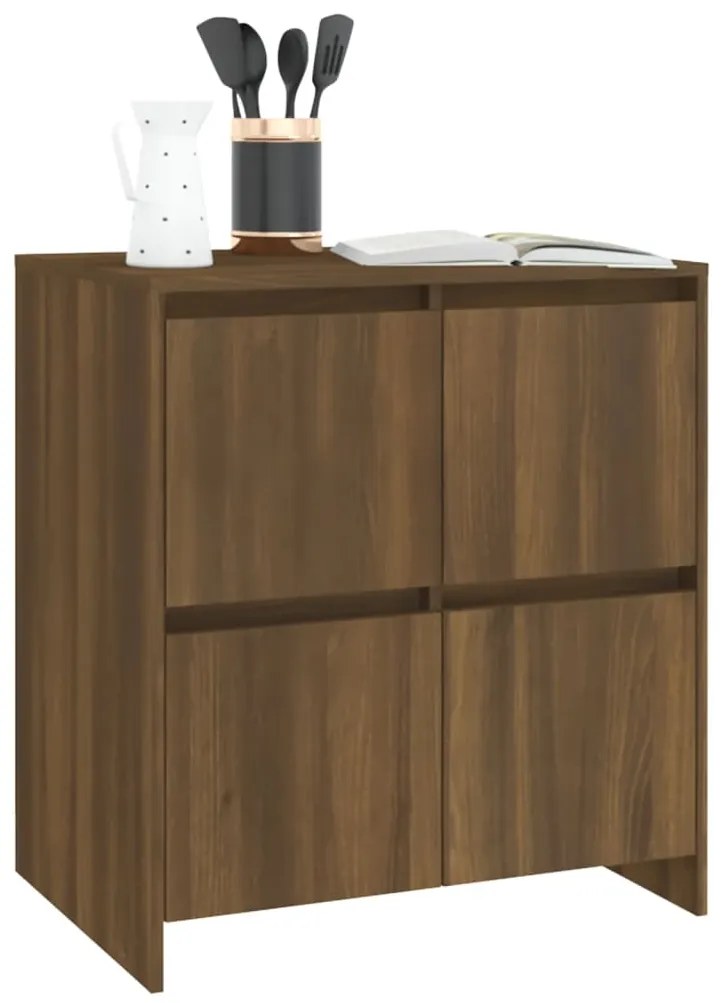 vidaXL Ντουλάπια 2 τεμ. Καφέ Δρυς 70 x 41 x 75 εκ. από Επεξ. Ξύλο
