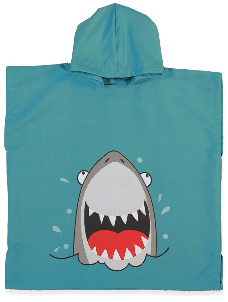 Παιδικό Πόντσο Crazy Shark Petrol One Size 60x60 Nef-Nef Homeware