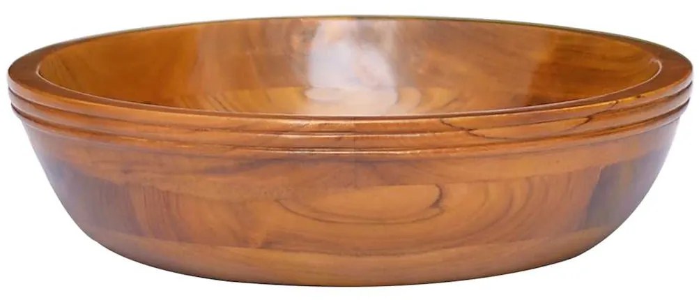 vidaXL Νιπτήρας Ø40 x 10 εκ. από Μασίφ Ξύλο Teak