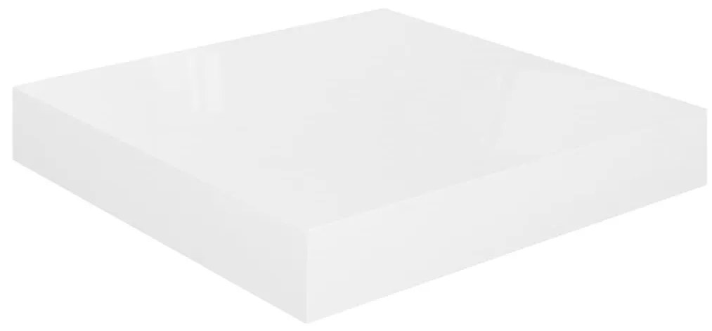 Ράφι Τοίχου Γυαλιστερό Γκρι 23x23,5x3,8 εκ. MDF - Λευκό