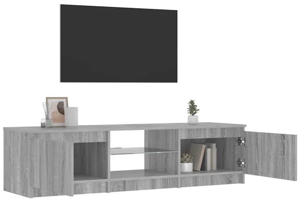 vidaXL Έπιπλο Τηλεόρασης με LED Γκρι Sonoma 140 x 40 x 36 εκ.