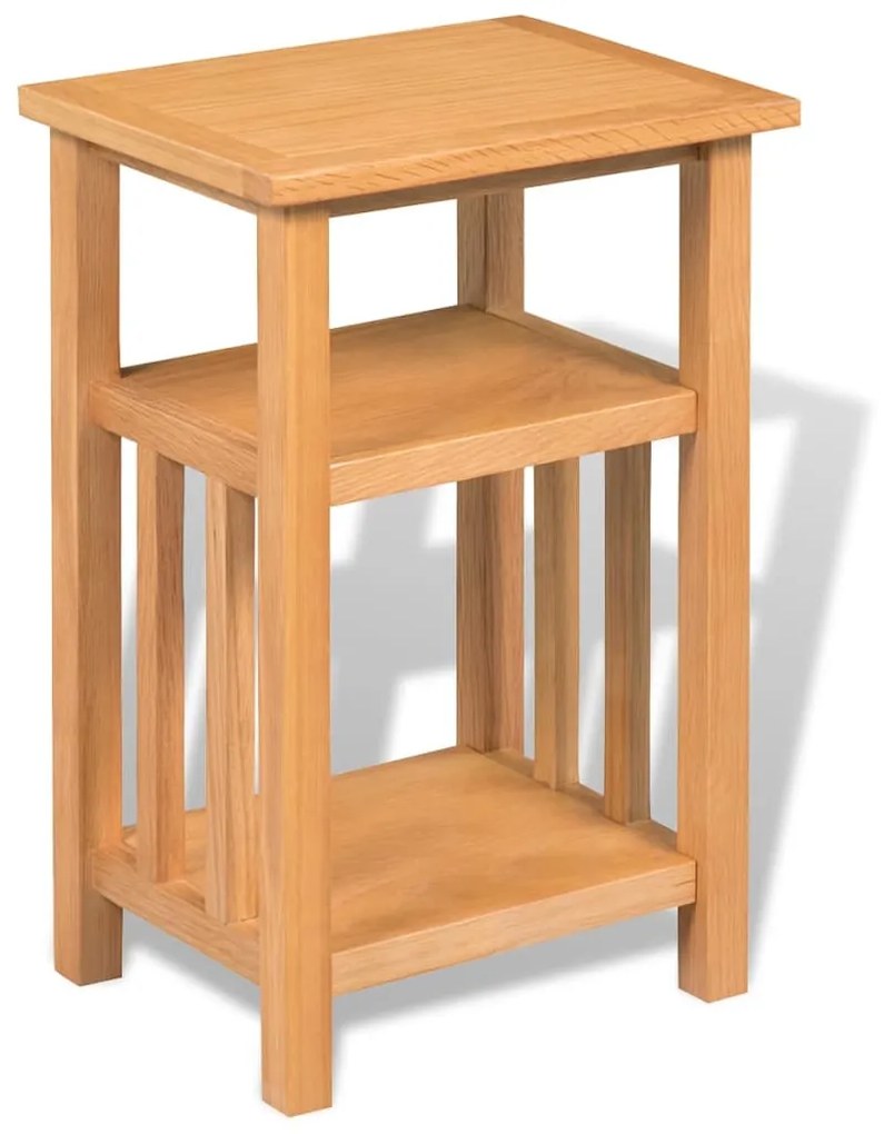 vidaXL Τραπέζι Βοηθητικό με Ράφι 27 x 35 x 55 εκ. Μασίφ Ξύλο Δρυός