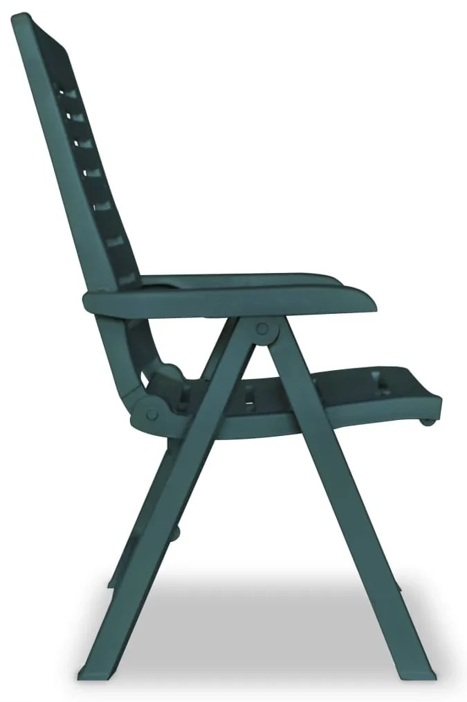 vidaXL Καρέκλες Κήπου Ανακλινόμενες 6 τεμ. Πράσινες Πλαστικές