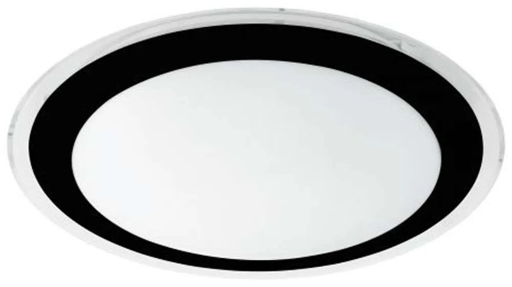 Φωτιστικό Οροφής-Πλαφονιέρα 99404 Competa Led Ø335 Black-White Clear Eglo Metal, Plastic