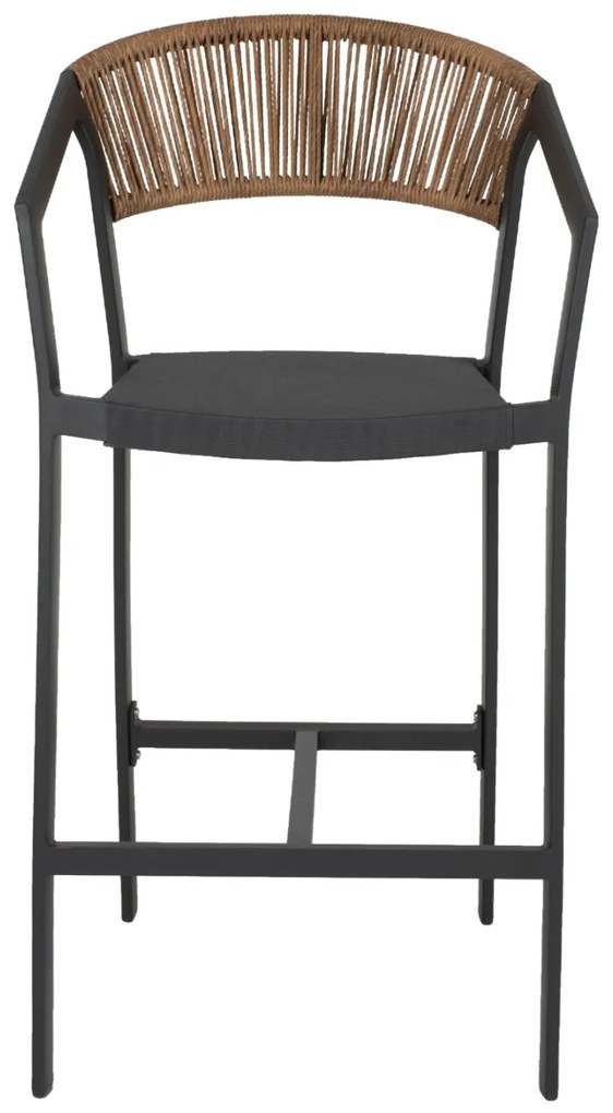 Σκαμπό Μπαρ C5892.01 Ανθρακί Αλουμινίου με P.E. Rattan & Textline 56x58x105Y εκ. 56x58x105 εκ.
