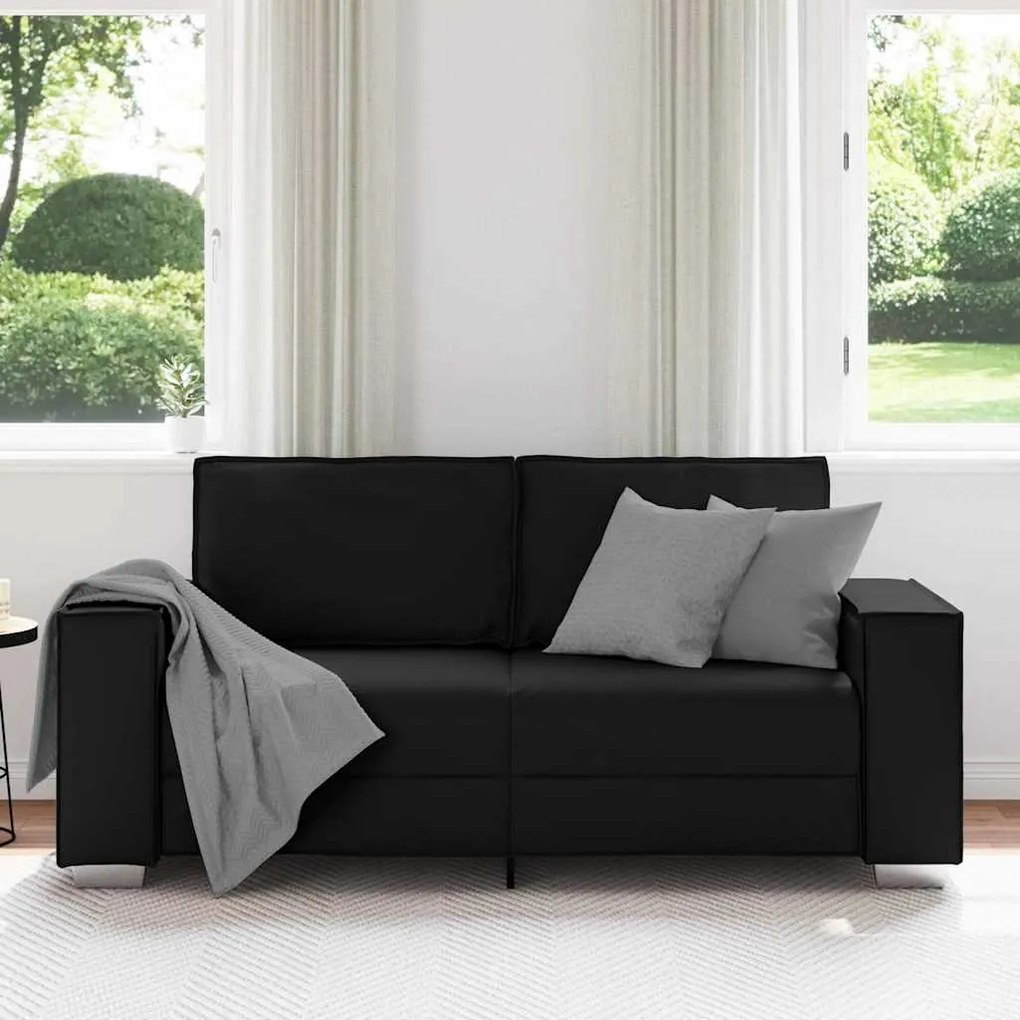 vidaXL Πολυθρόνα-καναπές με μαξιλάρι Μαύρο 180 x 78 x 84 εκ. Δερματίνη