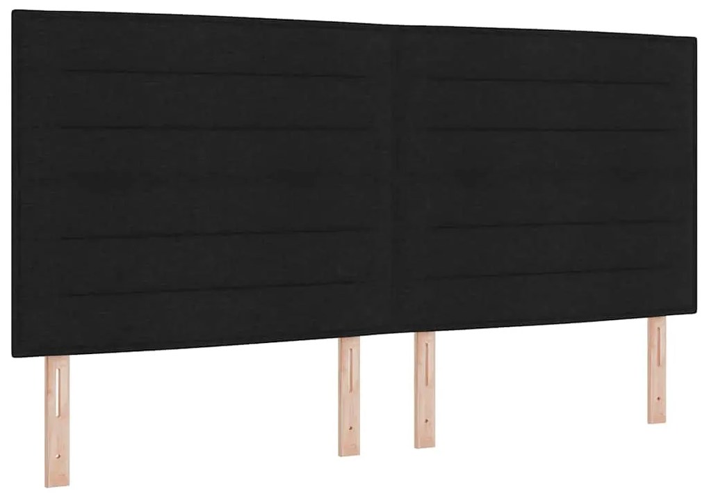 vidaXL Κρεβάτι με ελατήρια με στρώμα Μαύρο 200 x 200 cm ύφασμα