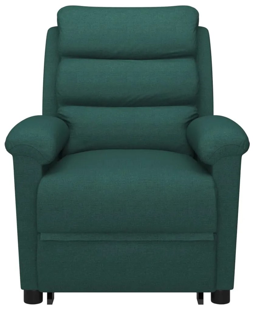 vidaXL Πολυθρόνα με Ανύψωση Σκούρο Πράσινη Υφασμάτινη