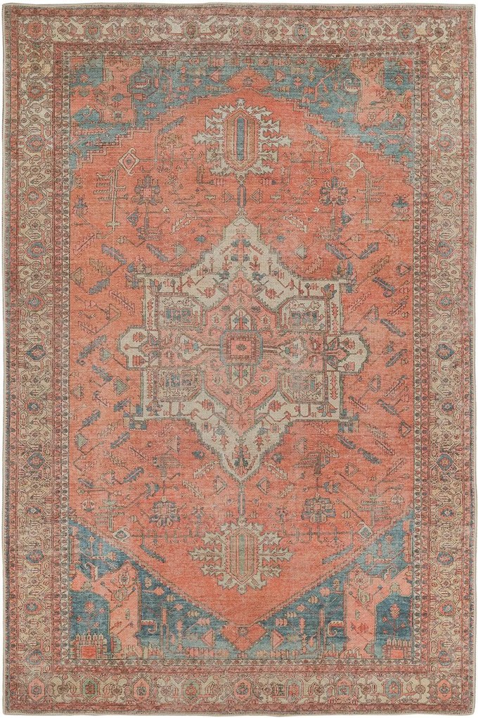 Χαλί Plumeria 3639 Terra-Blue Βιοκαρπέτ 120X180cm