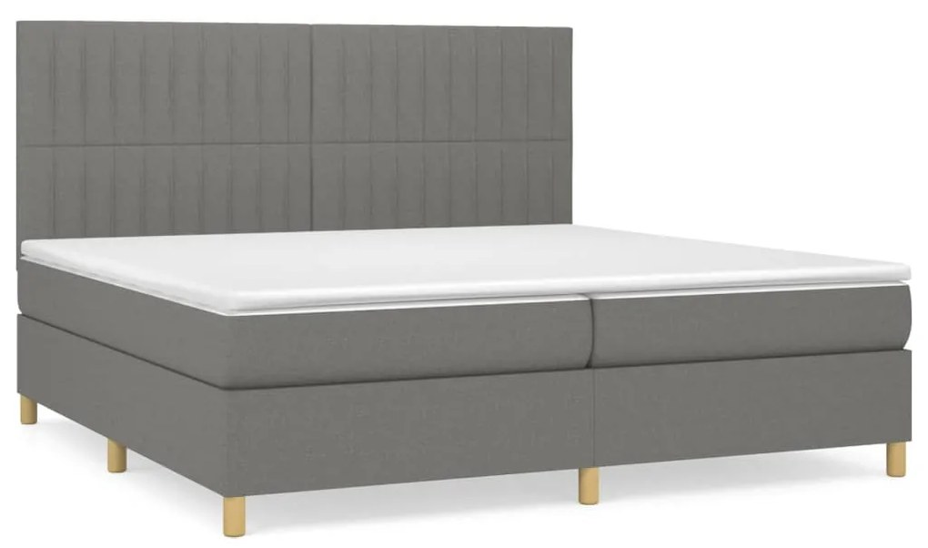 ΚΡΕΒΑΤΙ BOXSPRING ΜΕ ΣΤΡΩΜΑ ΣΚΟΥΡΟ ΓΚΡΙ 200X200 ΕΚ. ΥΦΑΣΜΑΤΙΝΟ 3142522