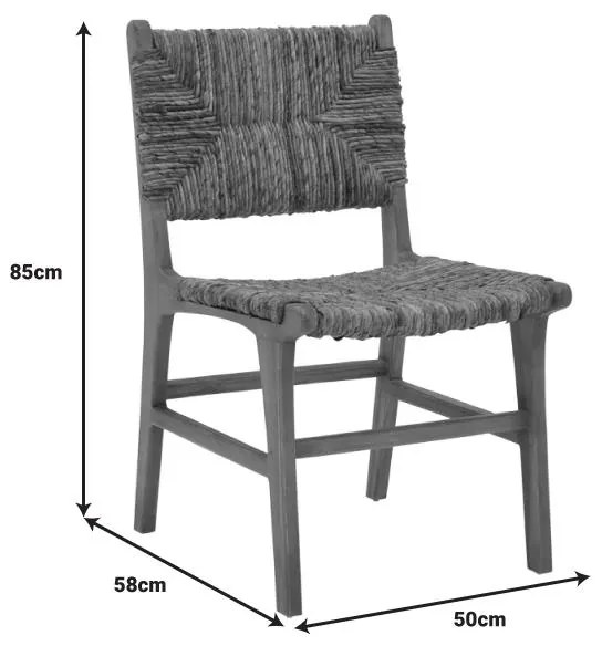 Καρέκλα Refane σκελετός teak ξύλο με banana σχοινί σε καρυδί απόχρωση 50x58x85εκ 50x58x85 εκ.