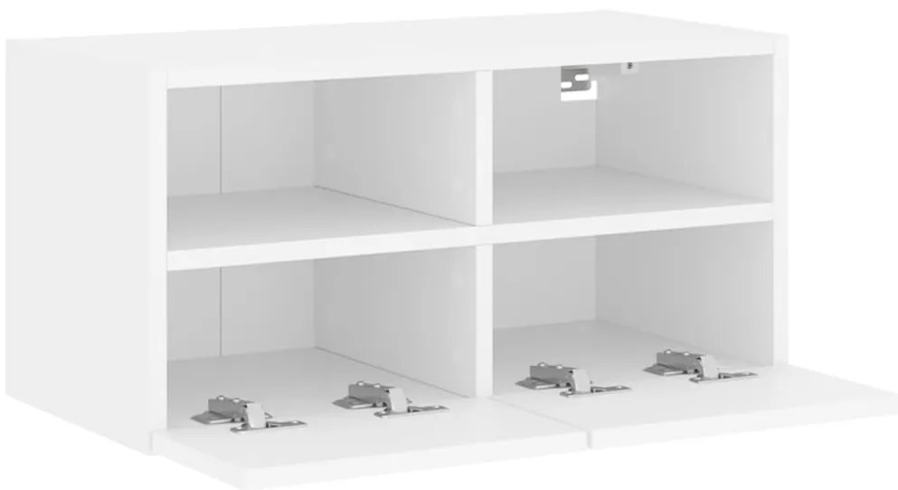 vidaXL Ντουλάπι Τοίχου Τηλεόρασης Λευκό 60 x 30 x 30εκ. από Επεξ. Ξύλο