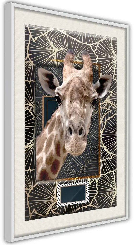 Αφίσα - Giraffe in the Frame - 20x30 - Χρυσό - Χωρίς πασπαρτού