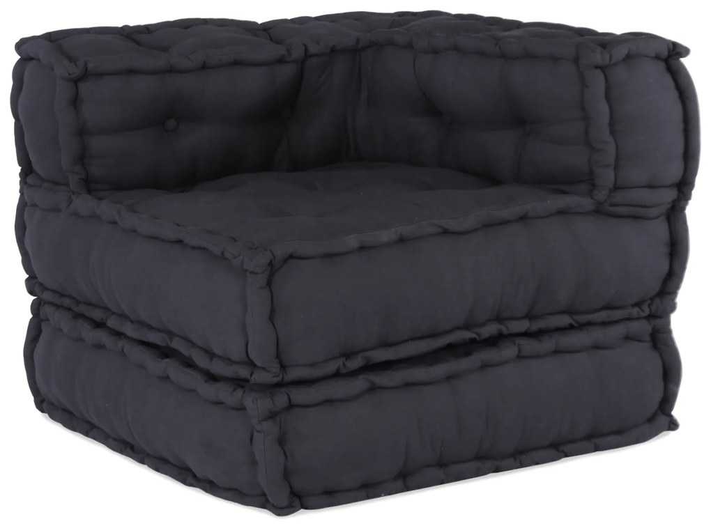 vidaXL Modular Pouffes - Σετ 2 σε Ανθρακί Ύφασμα