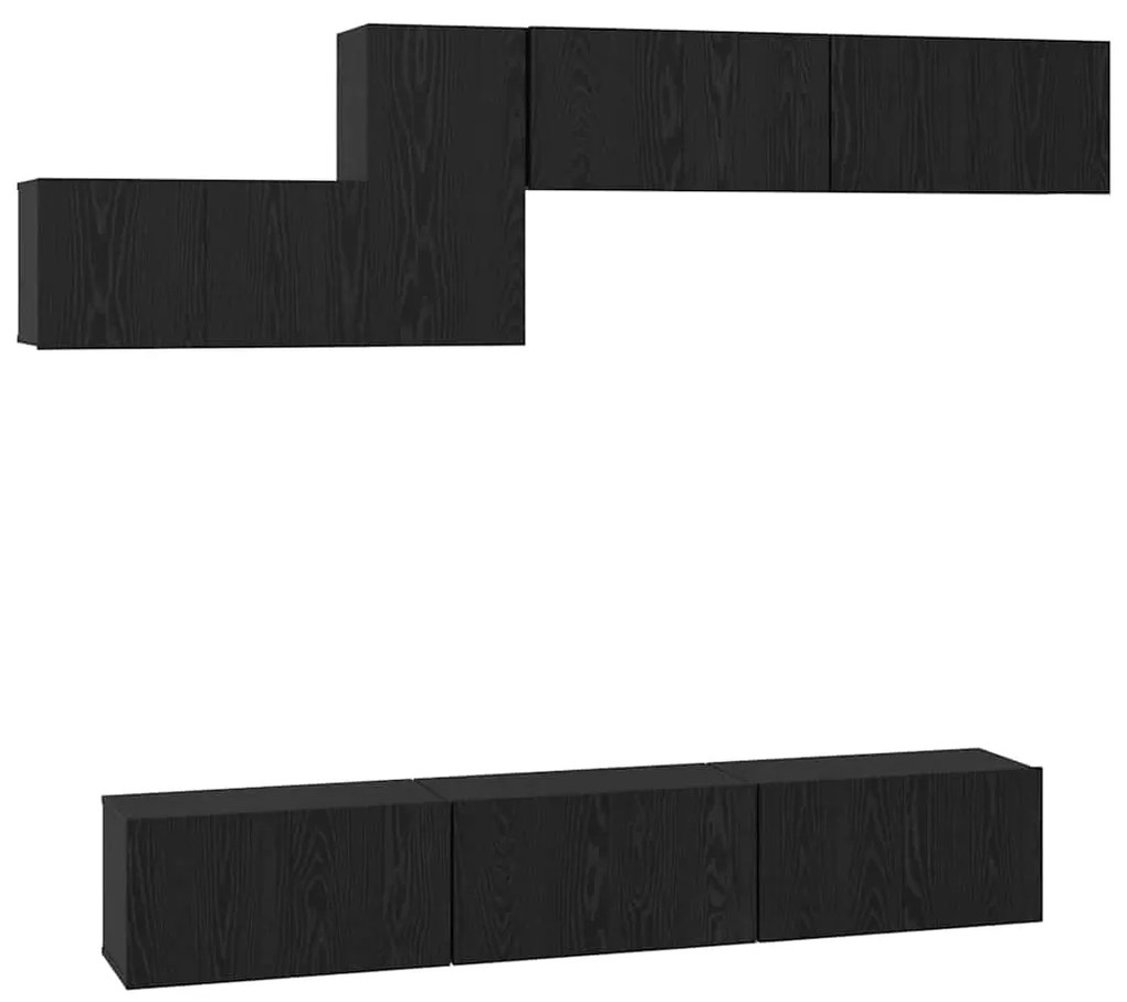 vidaXL Σετ επίπλου τηλεόρασης 7 pcs Μαύρη δρυς 60 x 30 x 30 cm