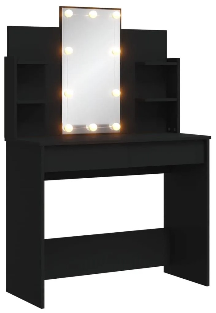 Μπουντουάρ με LED Φώτα Μαύρο 96x40x142 εκ. - Μαύρο