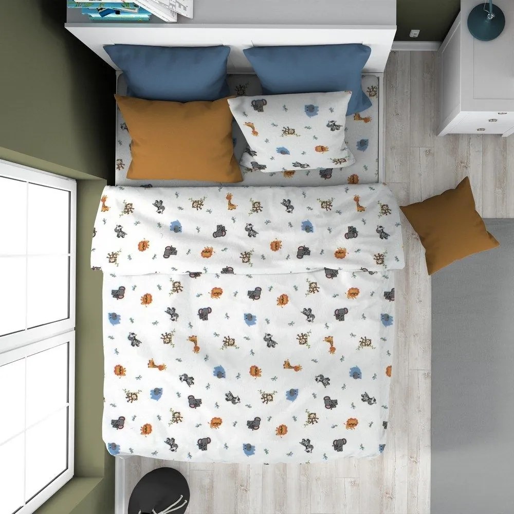 Παπλωματοθήκη Παιδική Bebe Zoo 29 Multi DimCol Μονό 160x240cm 100% Cotton Flannel